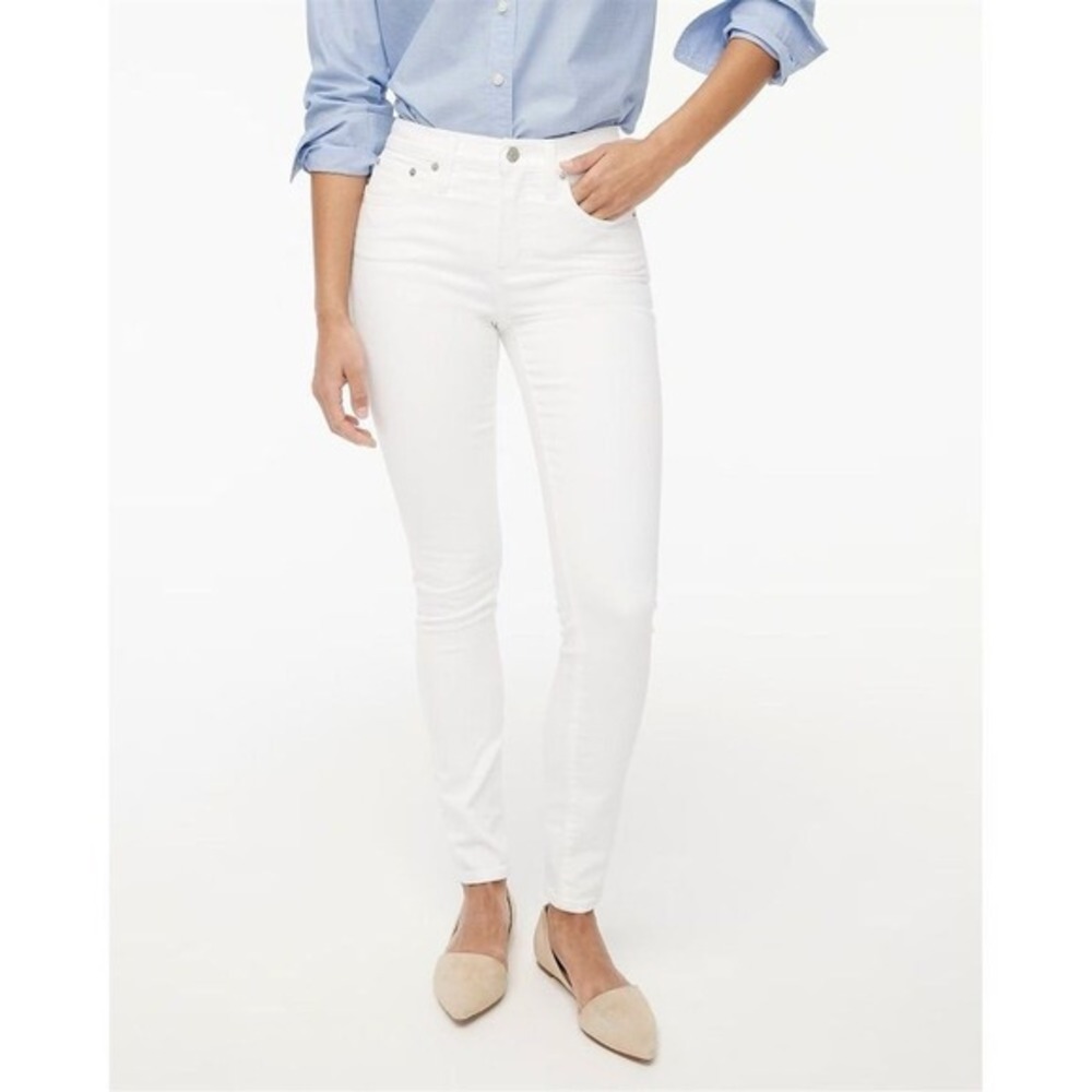 NWT J. Crew Factory Women's 9" Mid-Rise Skinny Jeans White Size 24 Summer Preppy